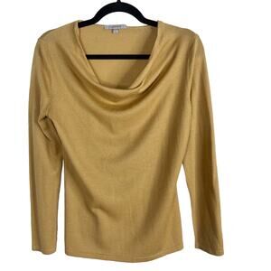 Classiques Entier Womens Small S Camel Tan Brown Cowl Neck Merino Wool Sweater